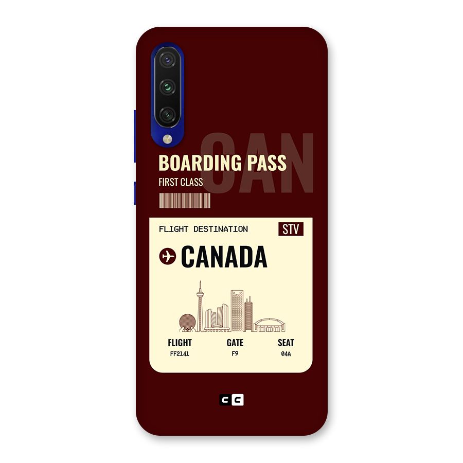 Canada Boarding Pass Back Case for Mi A3