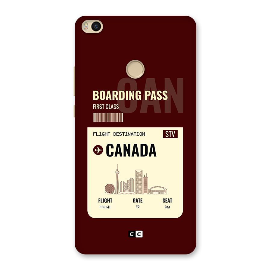 Canada Boarding Pass Back Case for Mi Max 2