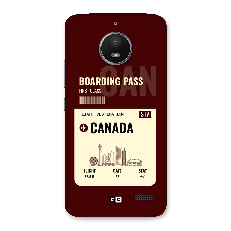 Canada Boarding Pass Back Case for Moto E4