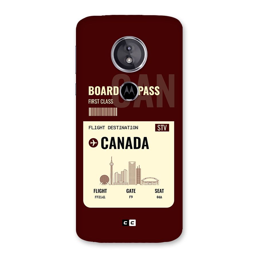 Canada Boarding Pass Back Case for Moto E5