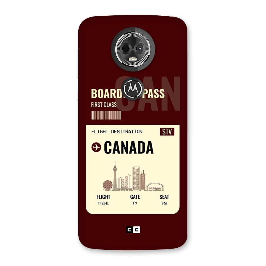Canada Boarding Pass Back Case for Moto E5 Plus