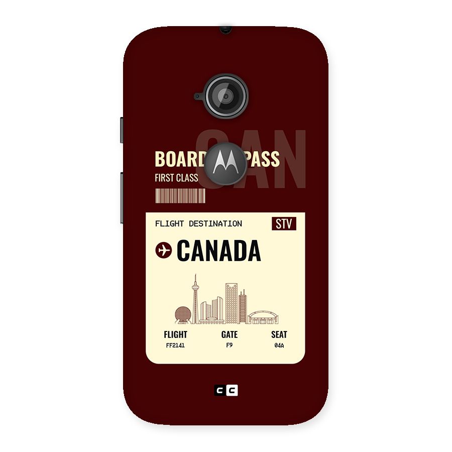 Canada Boarding Pass Back Case for Moto E 2nd Gen