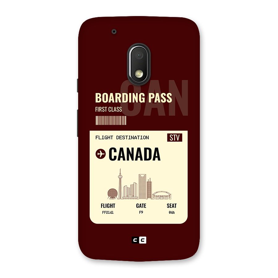 Canada Boarding Pass Back Case for Moto G4 Play