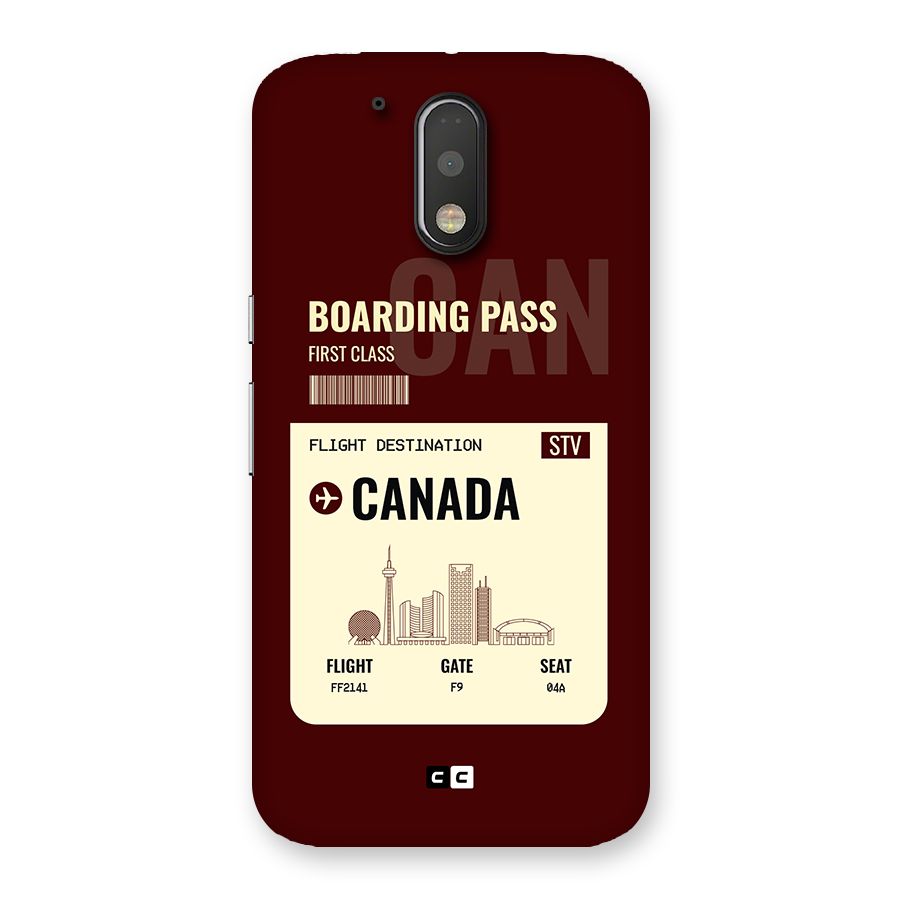 Canada Boarding Pass Back Case for Moto G4 Plus