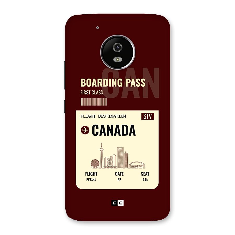 Canada Boarding Pass Back Case for Moto G5