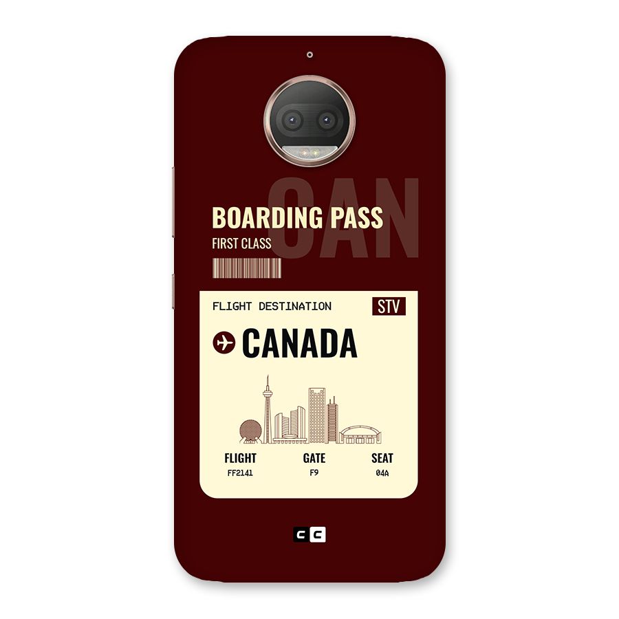 Canada Boarding Pass Back Case for Moto G5s Plus
