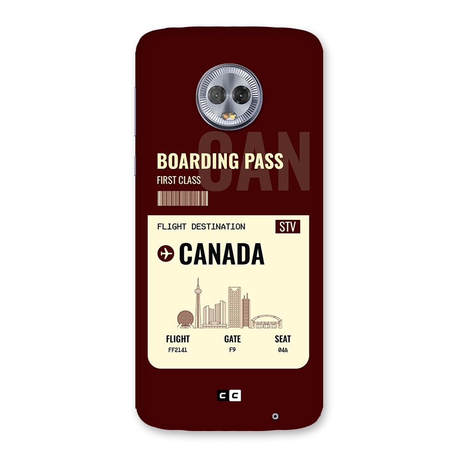 Canada Boarding Pass Back Case for Moto G6 Plus