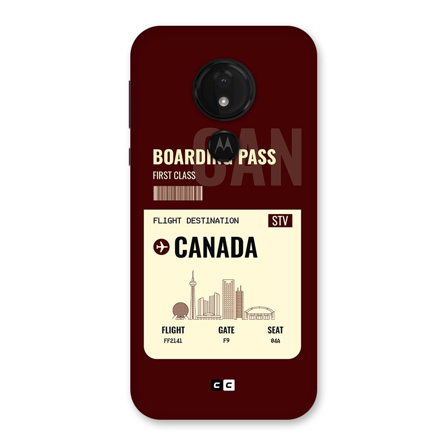 Canada Boarding Pass Back Case for Moto G7 Power