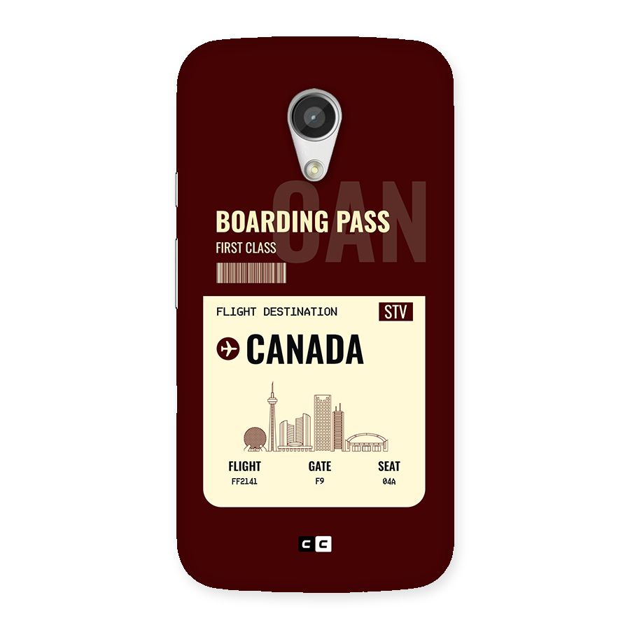 Canada Boarding Pass Back Case for Moto G 2nd Gen