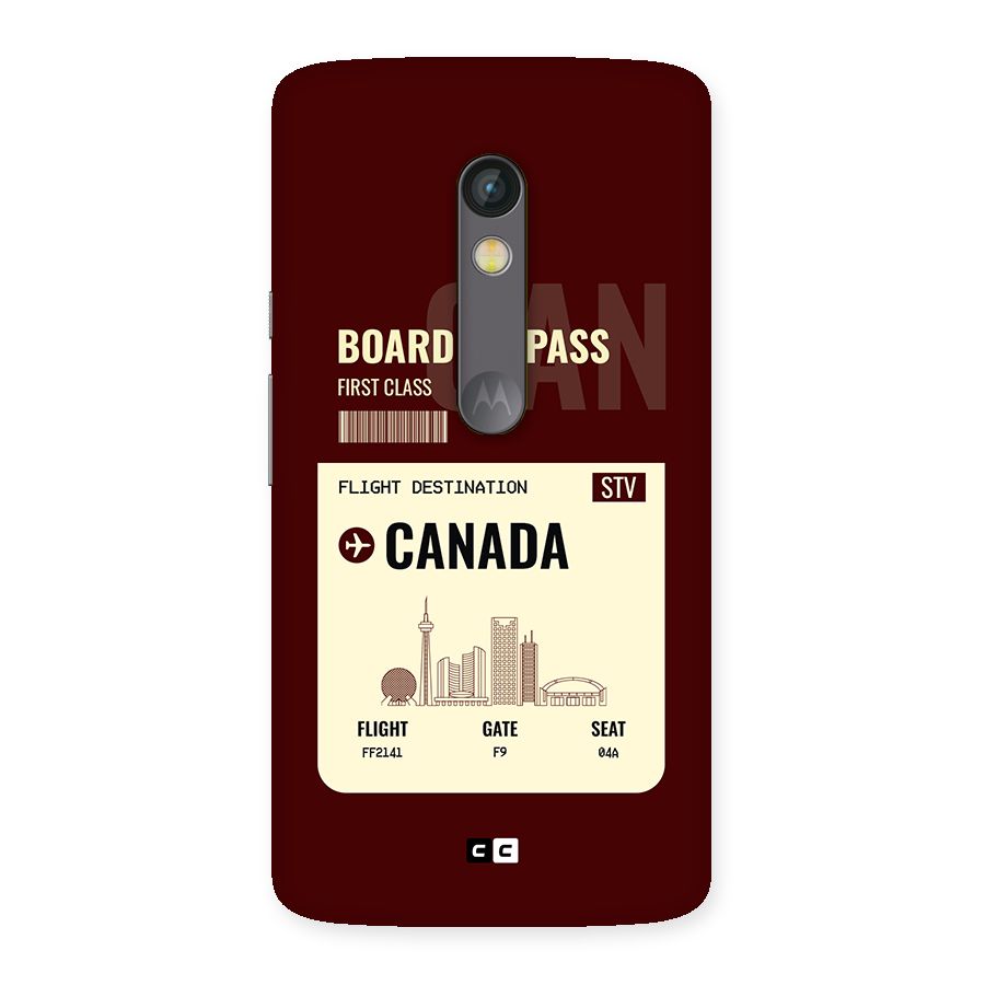 Canada Boarding Pass Back Case for Moto X Play
