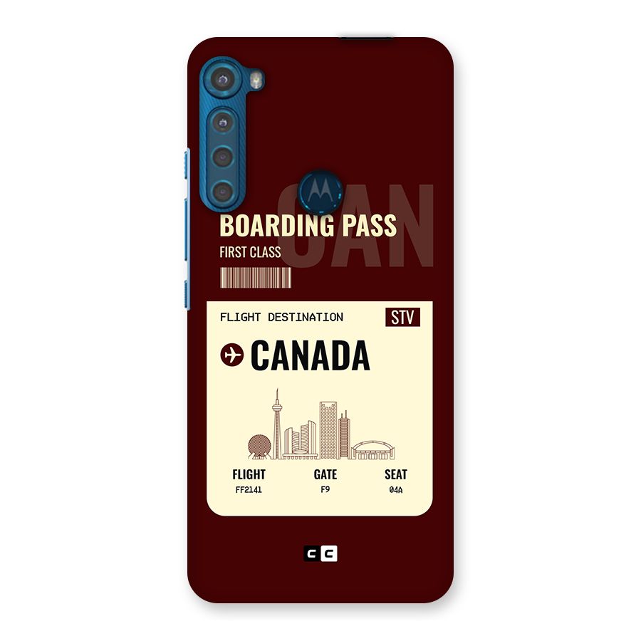 Canada Boarding Pass Back Case for Motorola One Fusion Plus