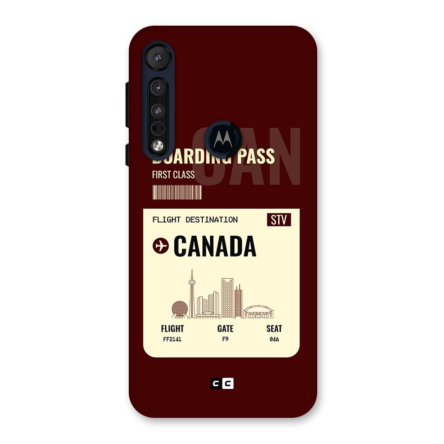 Canada Boarding Pass Back Case for Motorola One Macro