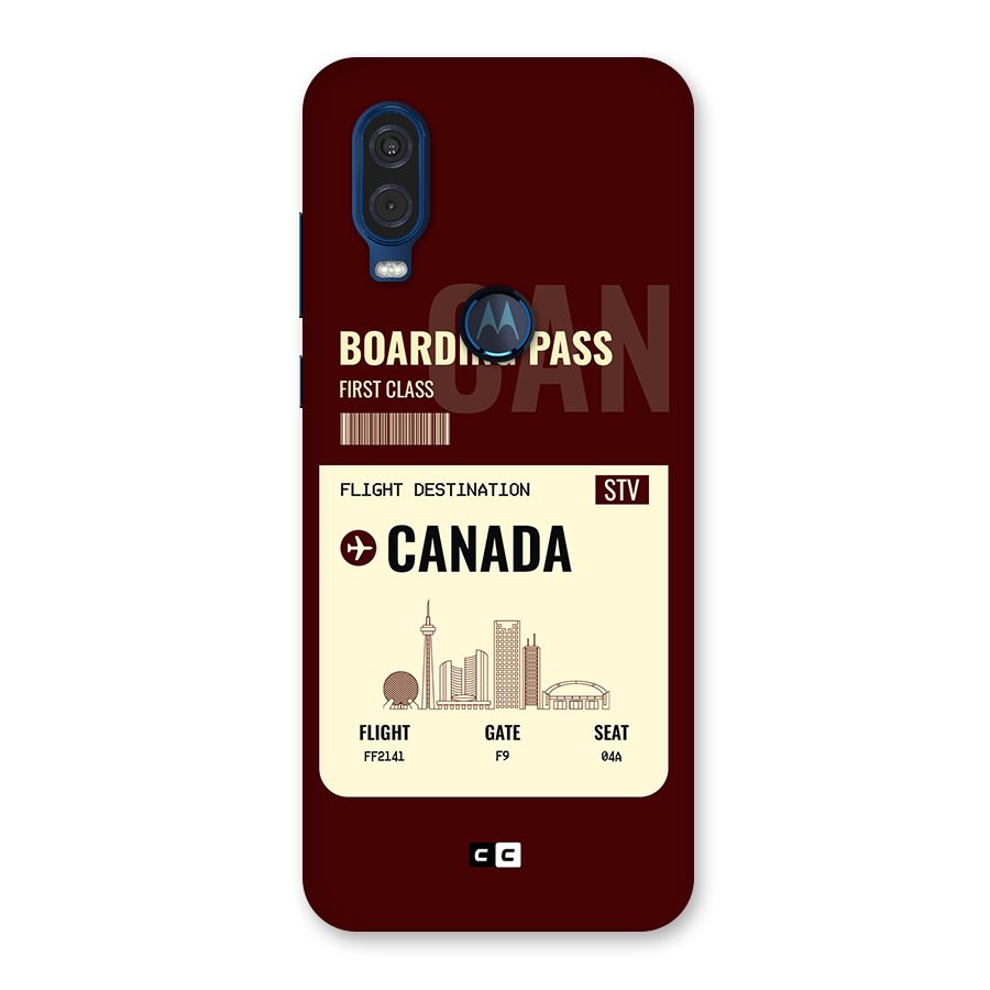 Canada Boarding Pass Back Case for Motorola One Vision