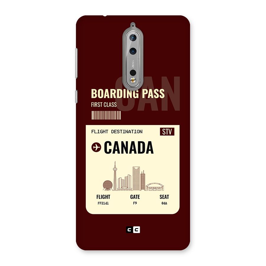 Canada Boarding Pass Back Case for Nokia 8