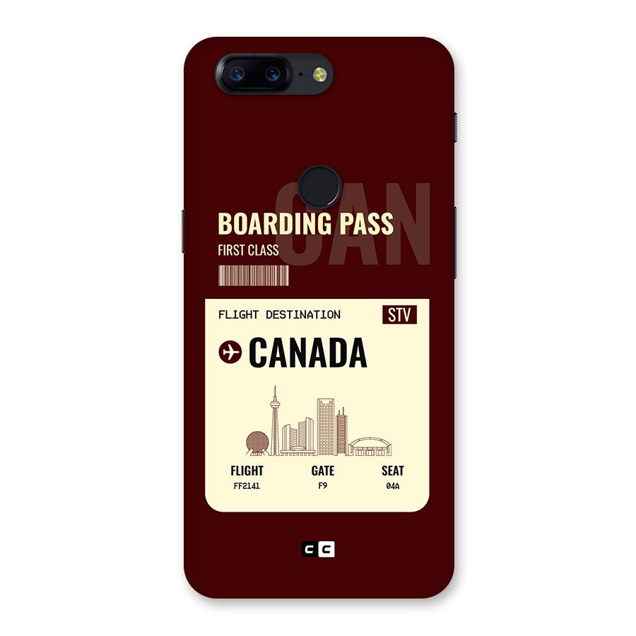 Canada Boarding Pass Back Case for OnePlus 5T