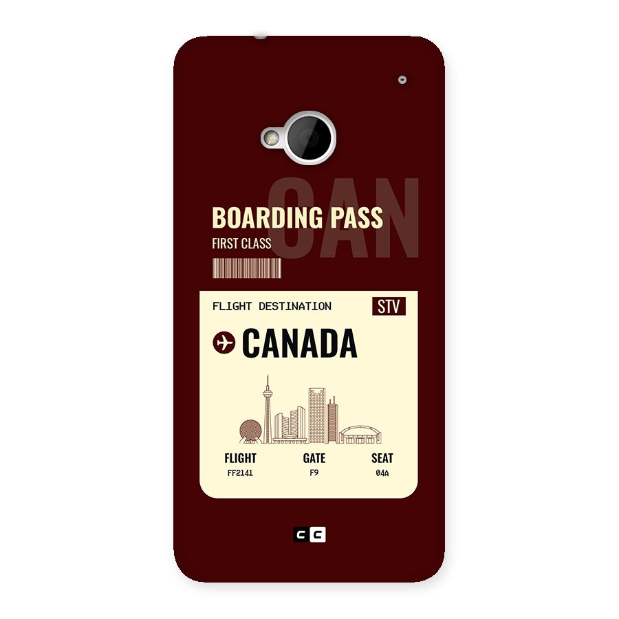 Canada Boarding Pass Back Case for One M7 (Single Sim)
