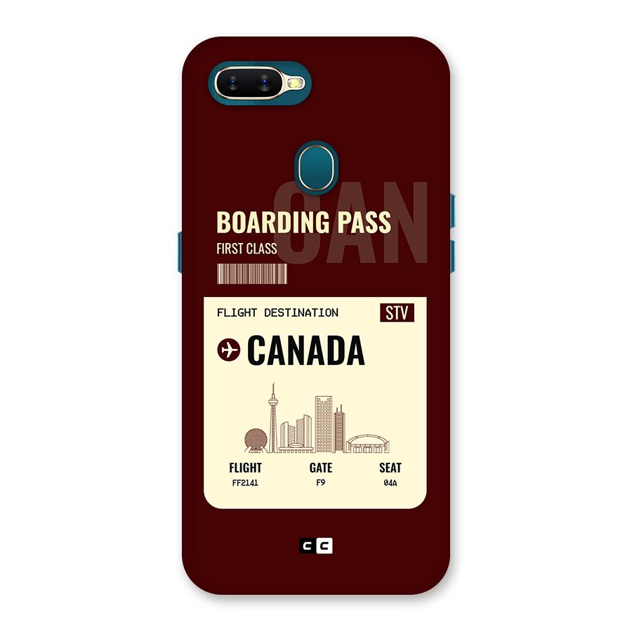 Canada Boarding Pass Back Case for Oppo A12