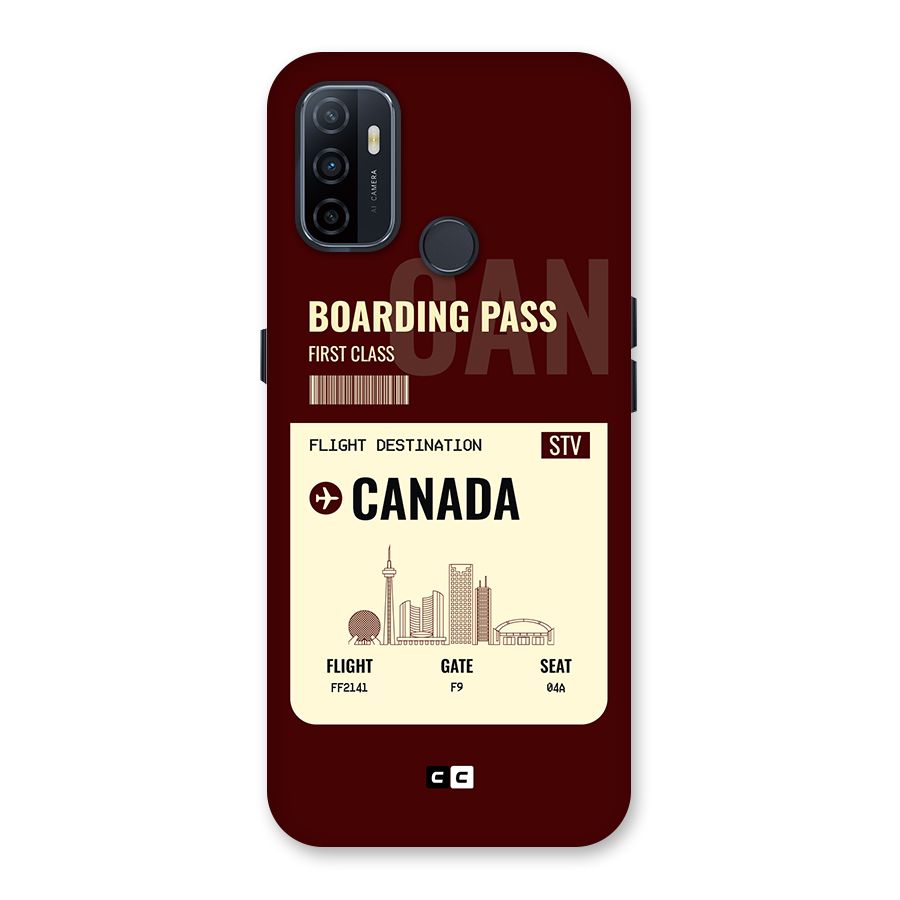Canada Boarding Pass Back Case for Oppo A32