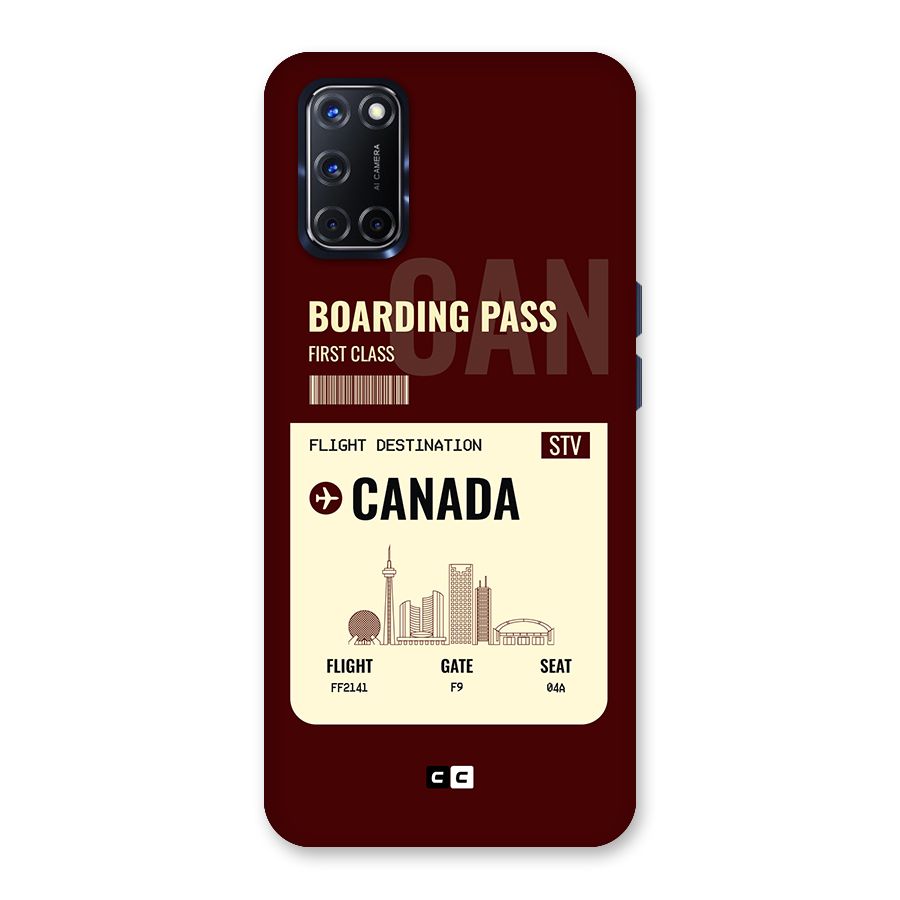 Canada Boarding Pass Back Case for Oppo A52