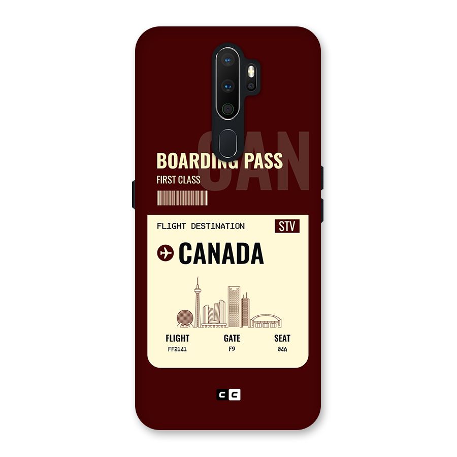 Canada Boarding Pass Back Case for Oppo A5 (2020)