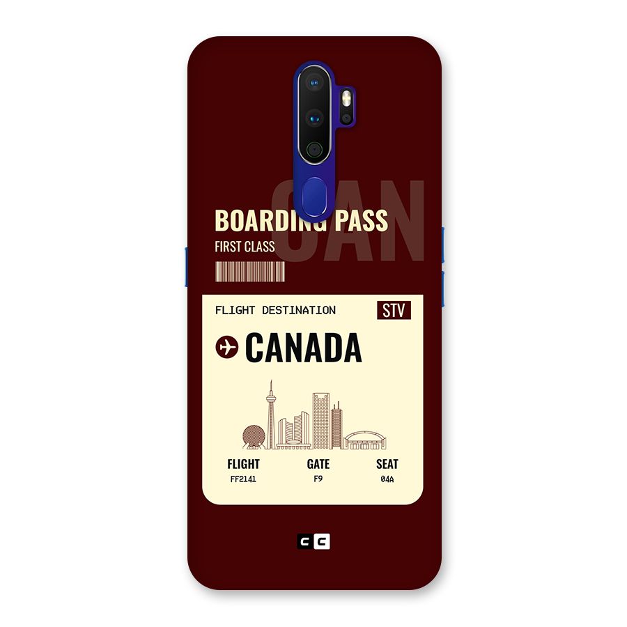 Canada Boarding Pass Back Case for Oppo A9 (2020)