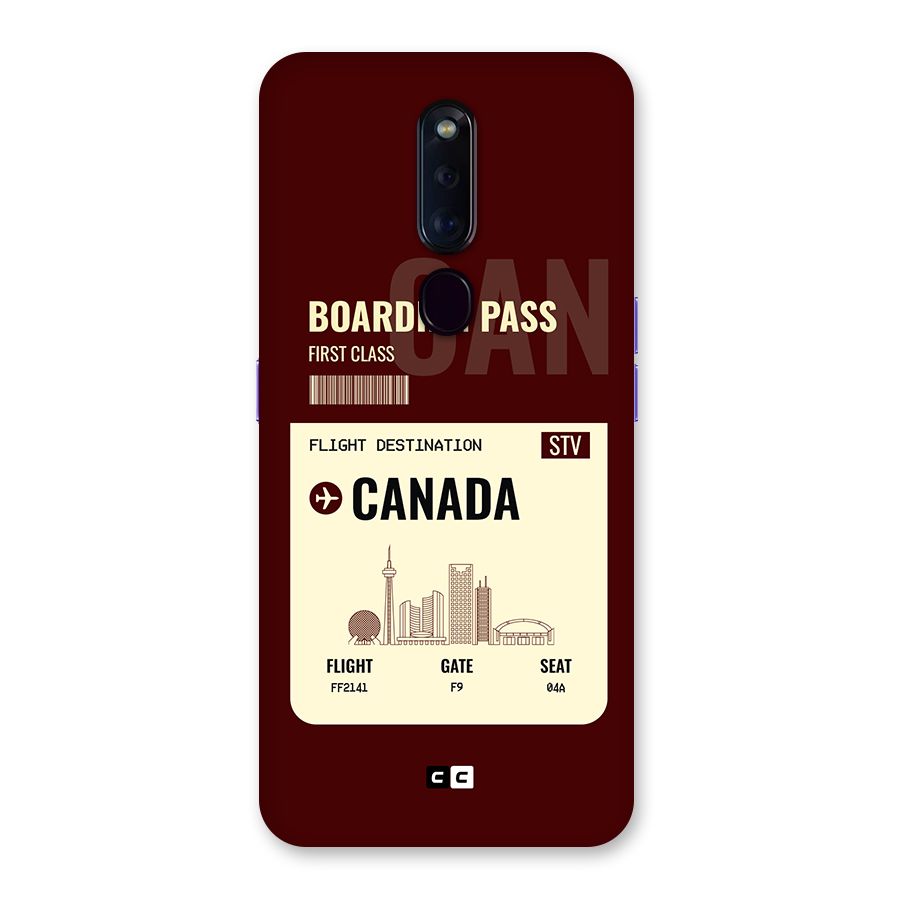 Canada Boarding Pass Back Case for Oppo F11 Pro