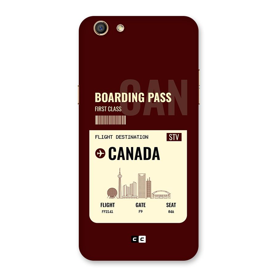 Canada Boarding Pass Back Case for Oppo F3