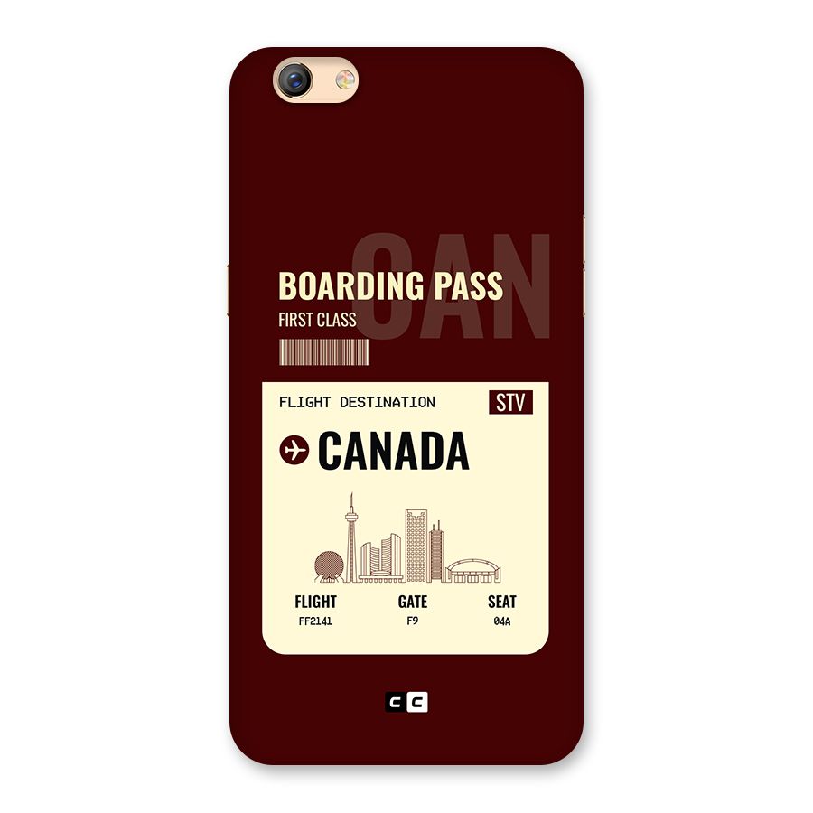 Canada Boarding Pass Back Case for Oppo F3 Plus