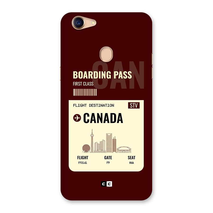 Canada Boarding Pass Back Case for Oppo F5