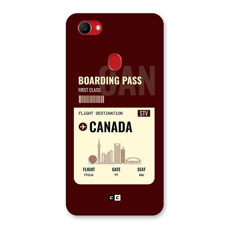 Canada Boarding Pass Back Case for Oppo F7