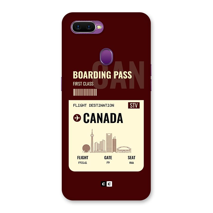 Canada Boarding Pass Back Case for Oppo F9