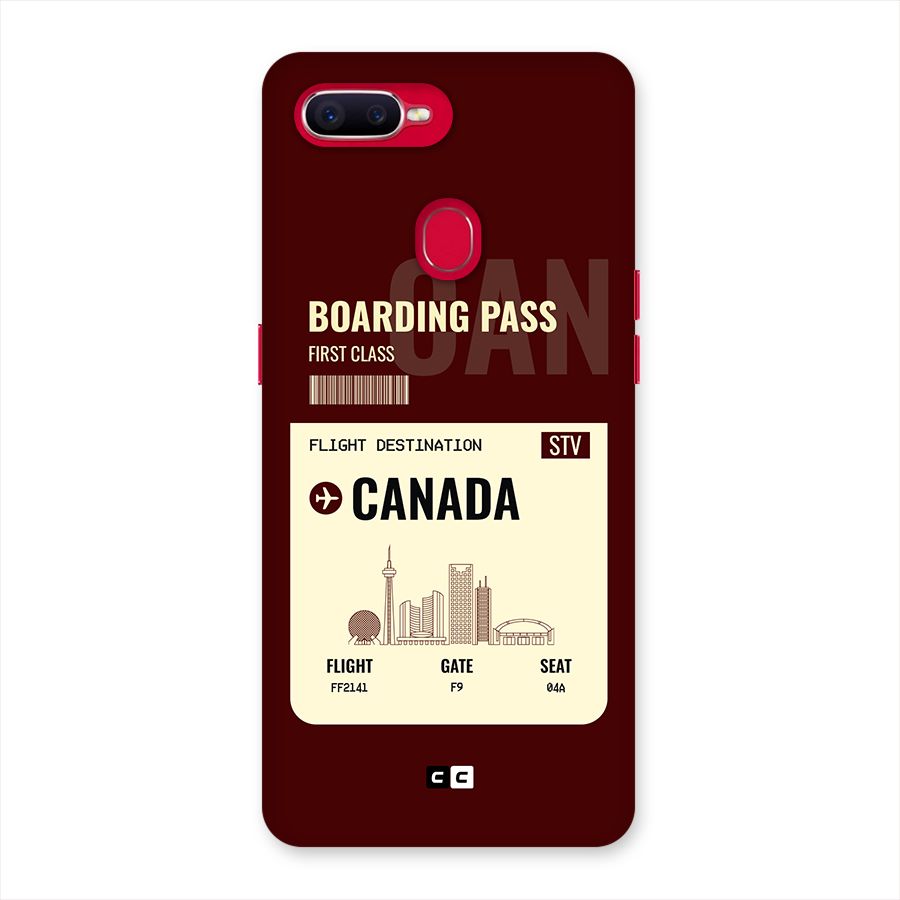 Canada Boarding Pass Back Case for Oppo F9 Pro