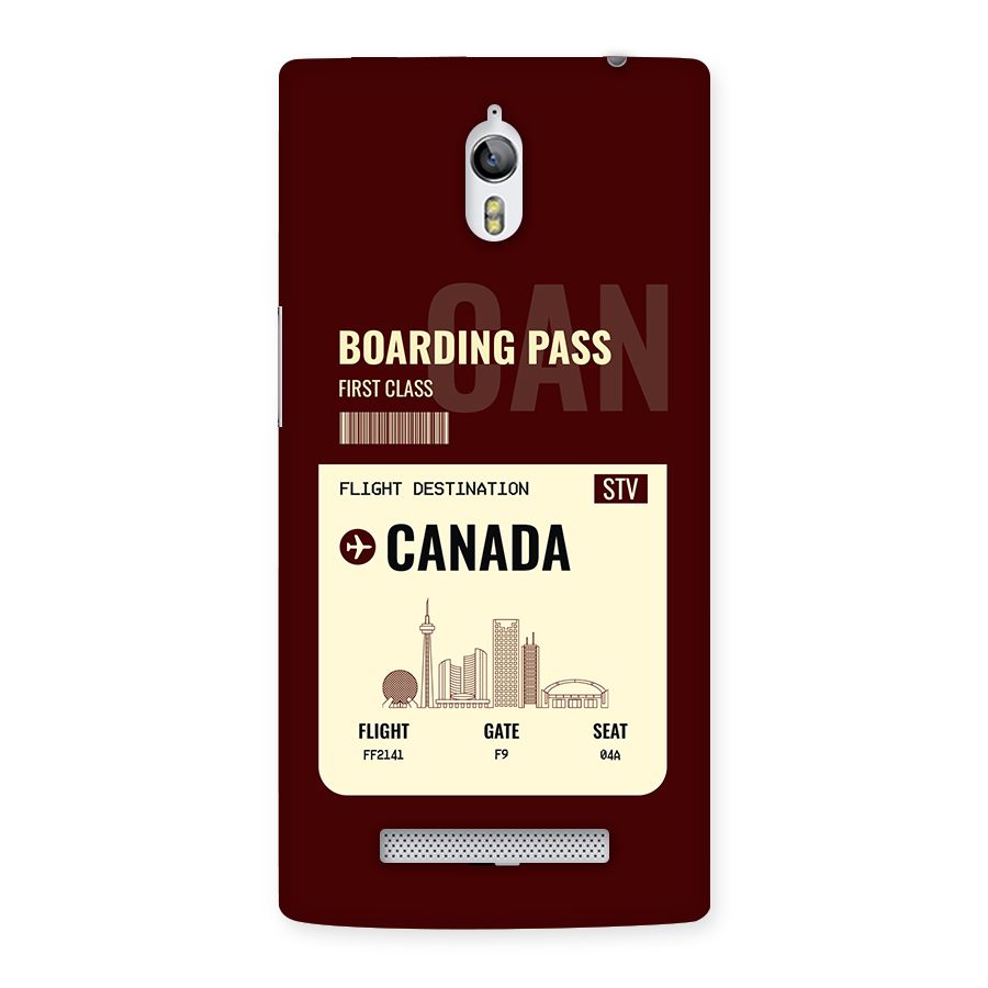 Canada Boarding Pass Back Case for Oppo Find 7