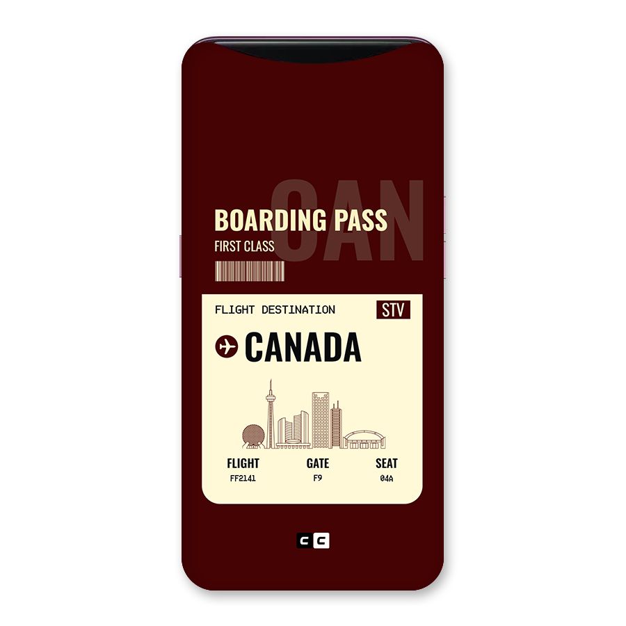 Canada Boarding Pass Back Case for Oppo Find X