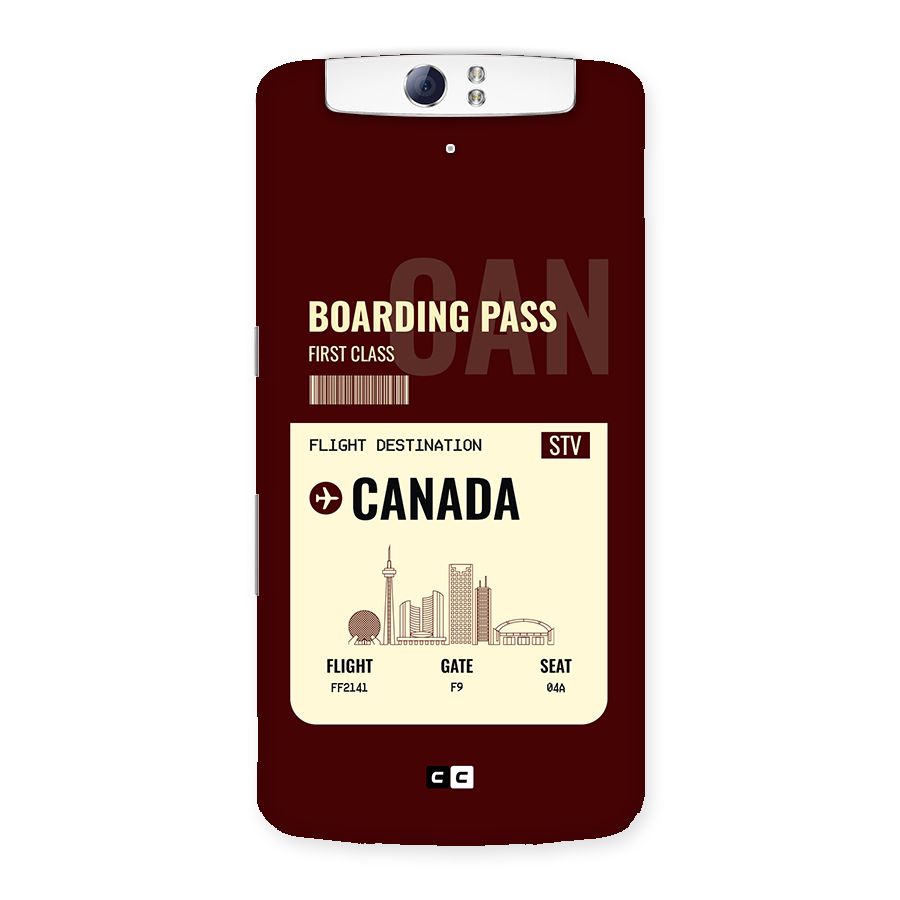 Canada Boarding Pass Back Case for Oppo N1