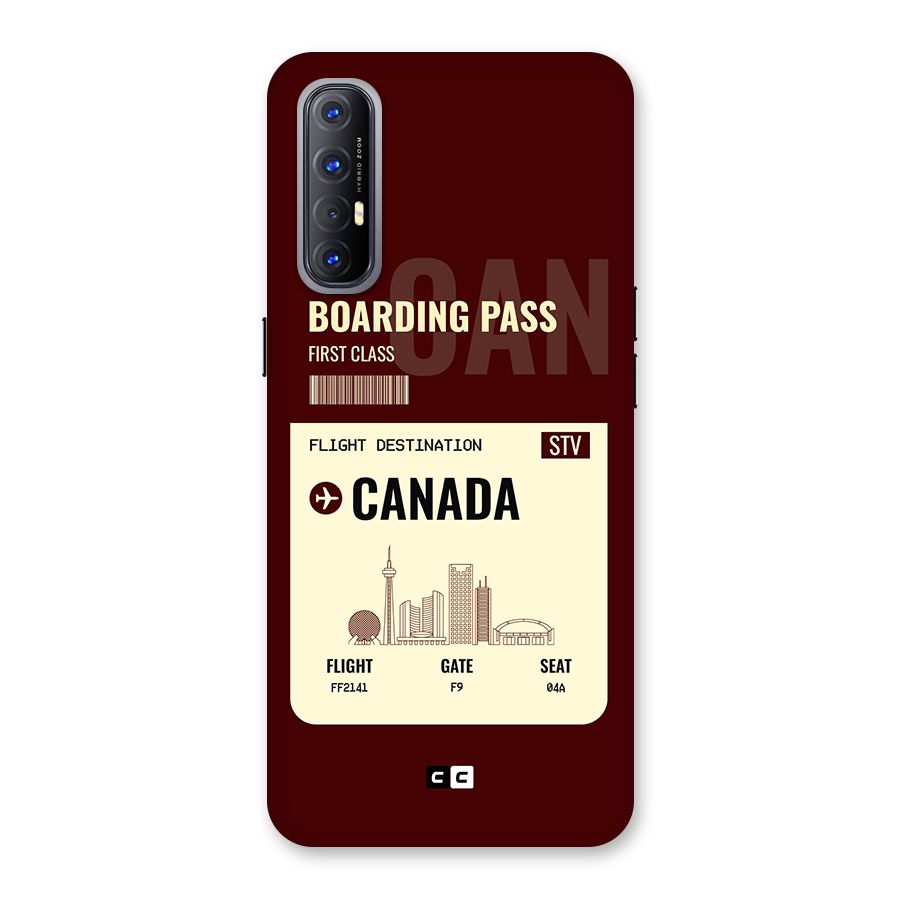 Canada Boarding Pass Back Case for Oppo Reno3 Pro