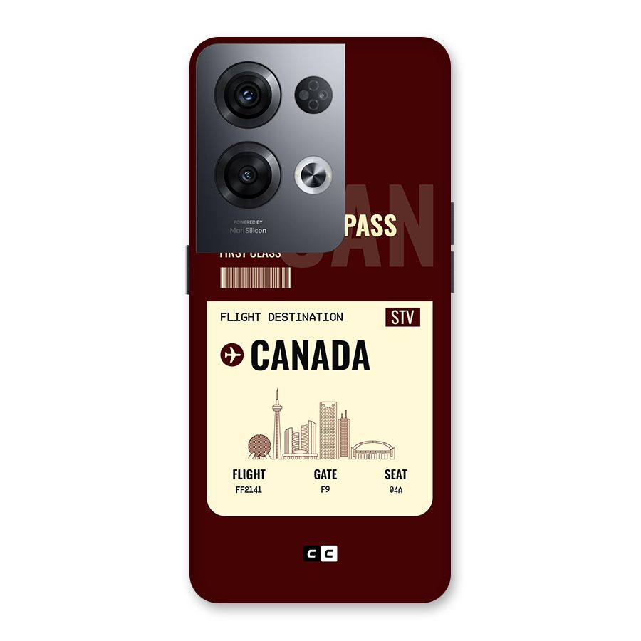 Canada Boarding Pass Back Case for Oppo Reno8 Pro 5G