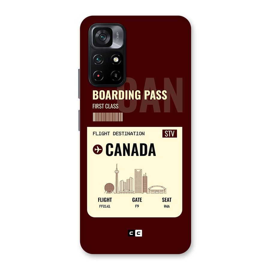 Canada Boarding Pass Back Case for Poco M4 Pro 5G