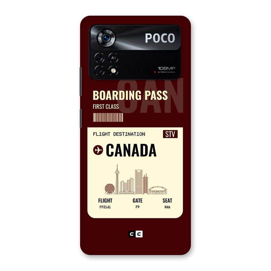 Canada Boarding Pass Back Case for Poco X4 Pro 5G
