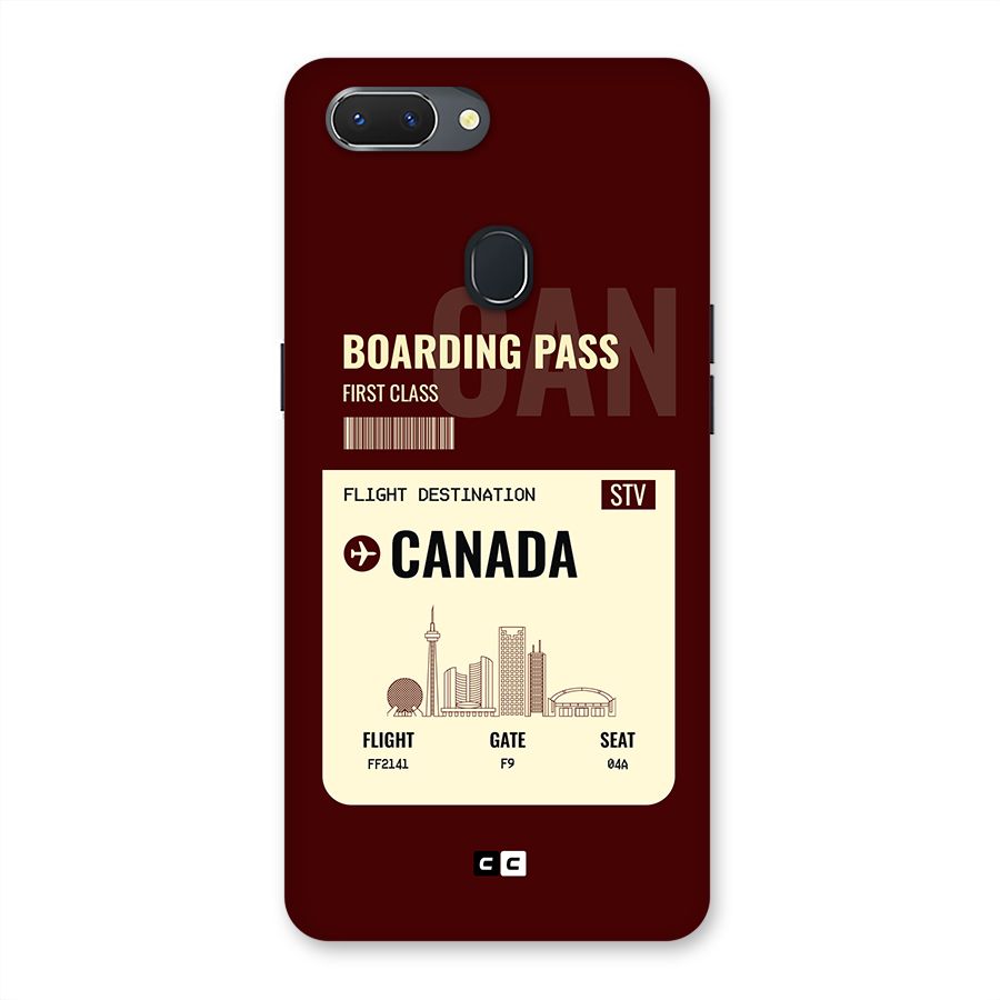 Canada Boarding Pass Back Case for Realme 2