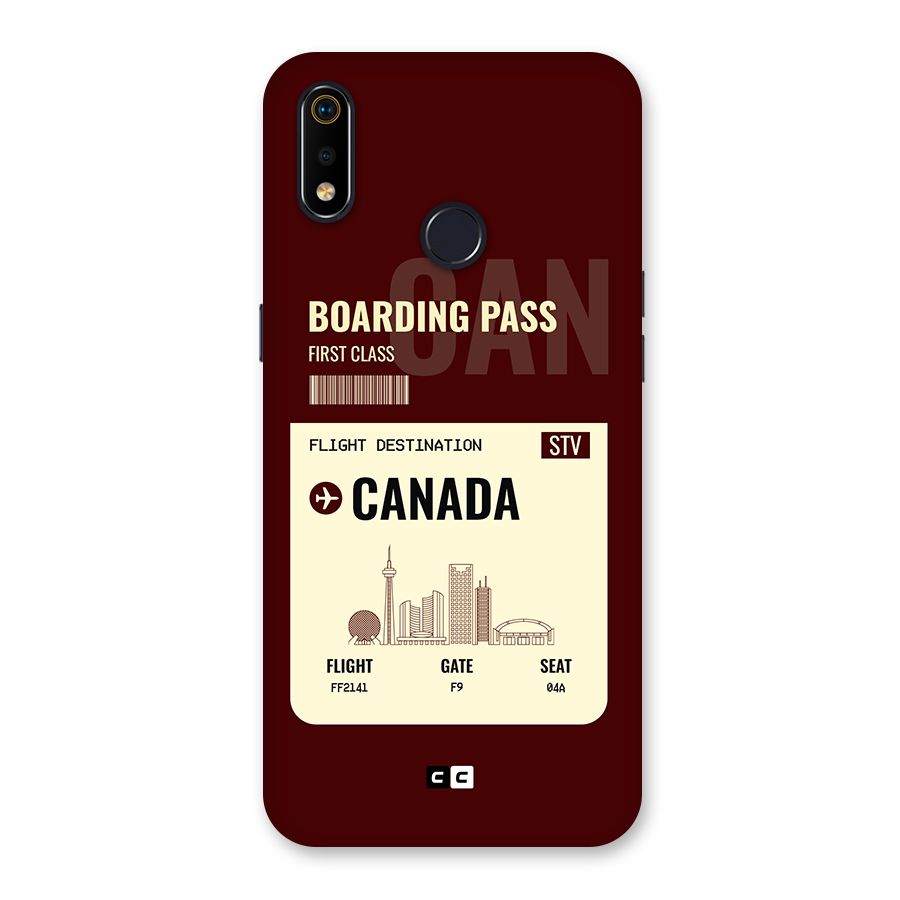 Canada Boarding Pass Back Case for Realme 3i