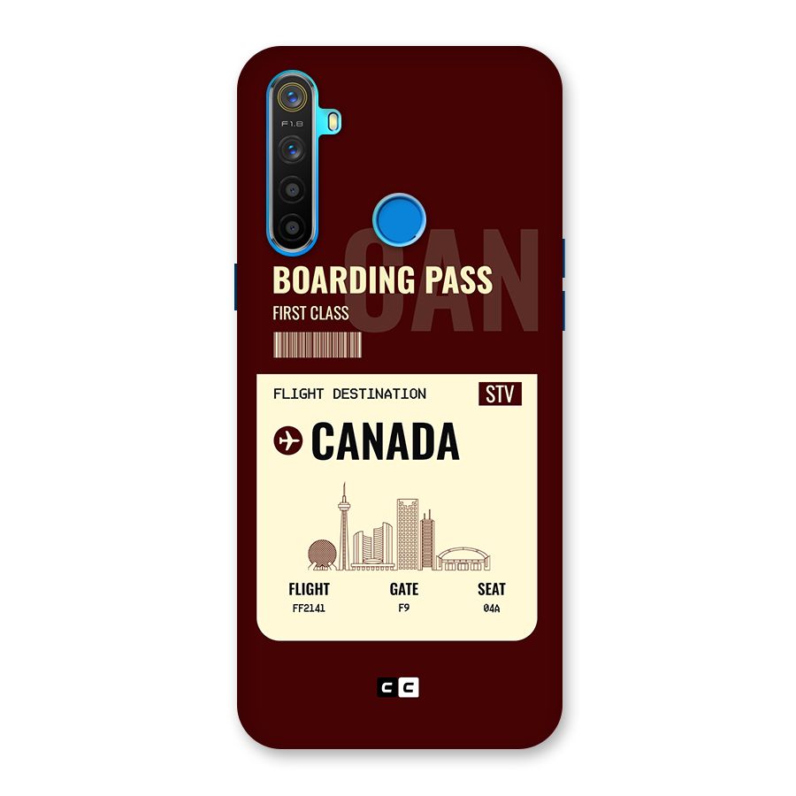 Canada Boarding Pass Back Case for Realme 5
