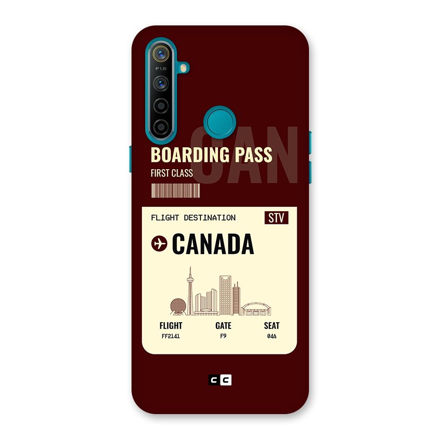 Canada Boarding Pass Back Case for Realme 5i