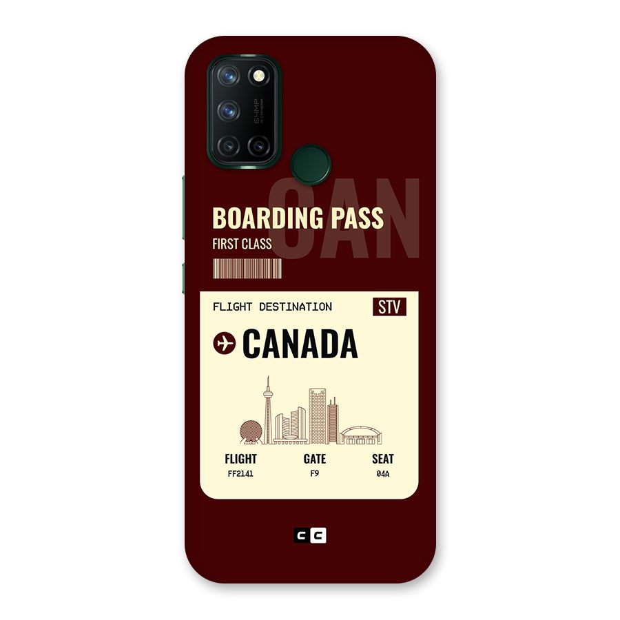 Canada Boarding Pass Back Case for Realme 7i