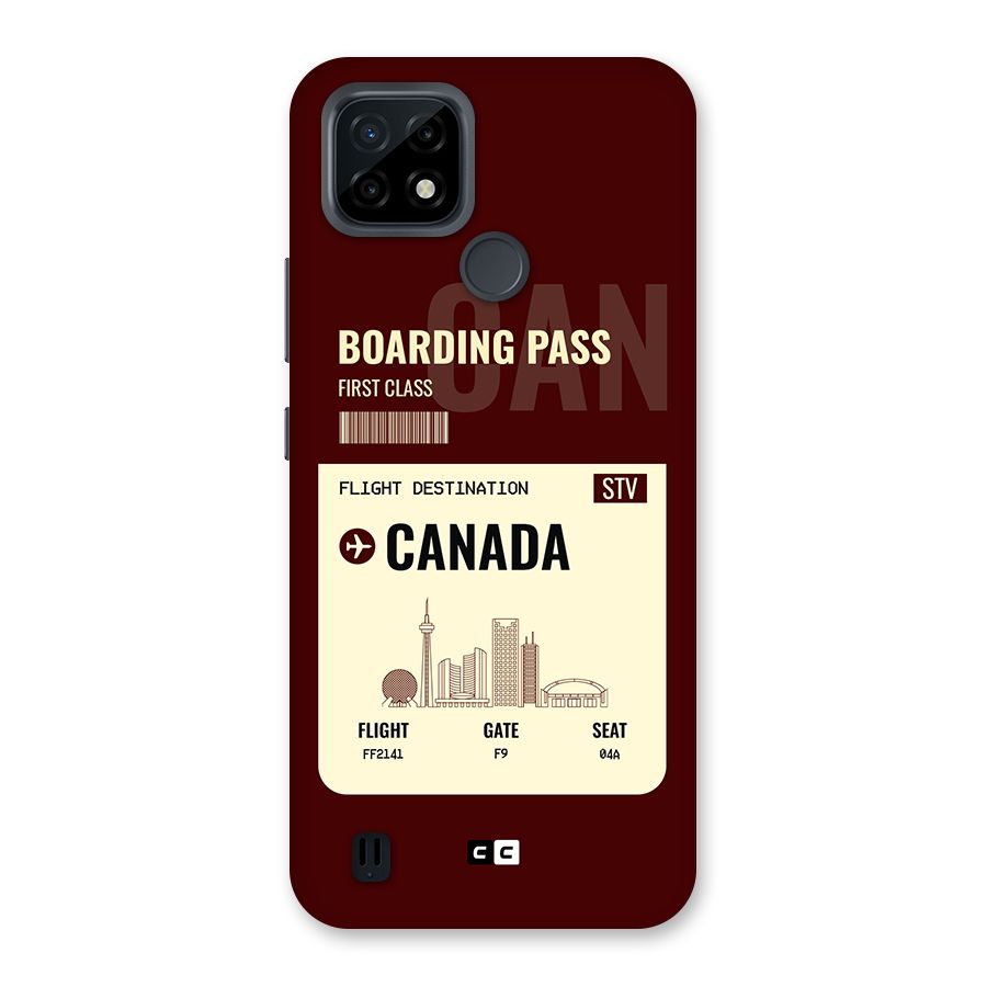 Canada Boarding Pass Back Case for Realme C21