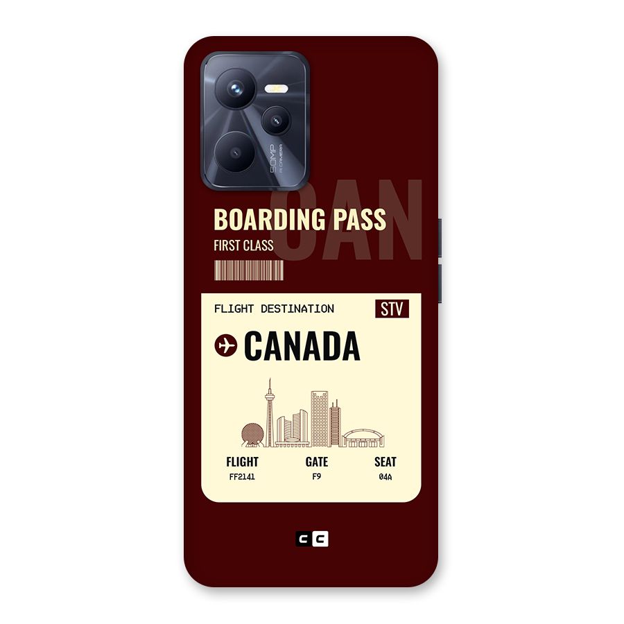 Canada Boarding Pass Back Case for Realme C35