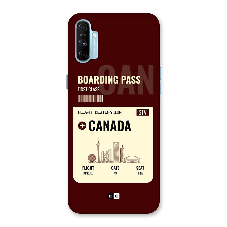 Canada Boarding Pass Back Case for Realme Narzo 20A