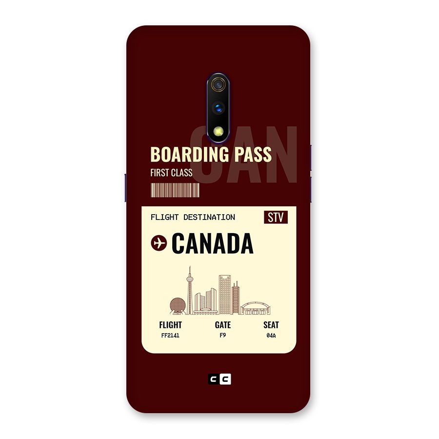 Canada Boarding Pass Back Case for Realme X
