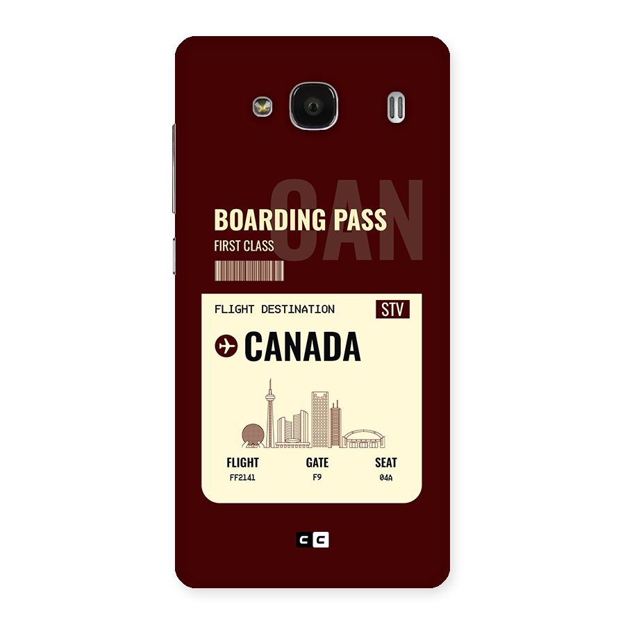 Canada Boarding Pass Back Case for Redmi 2s