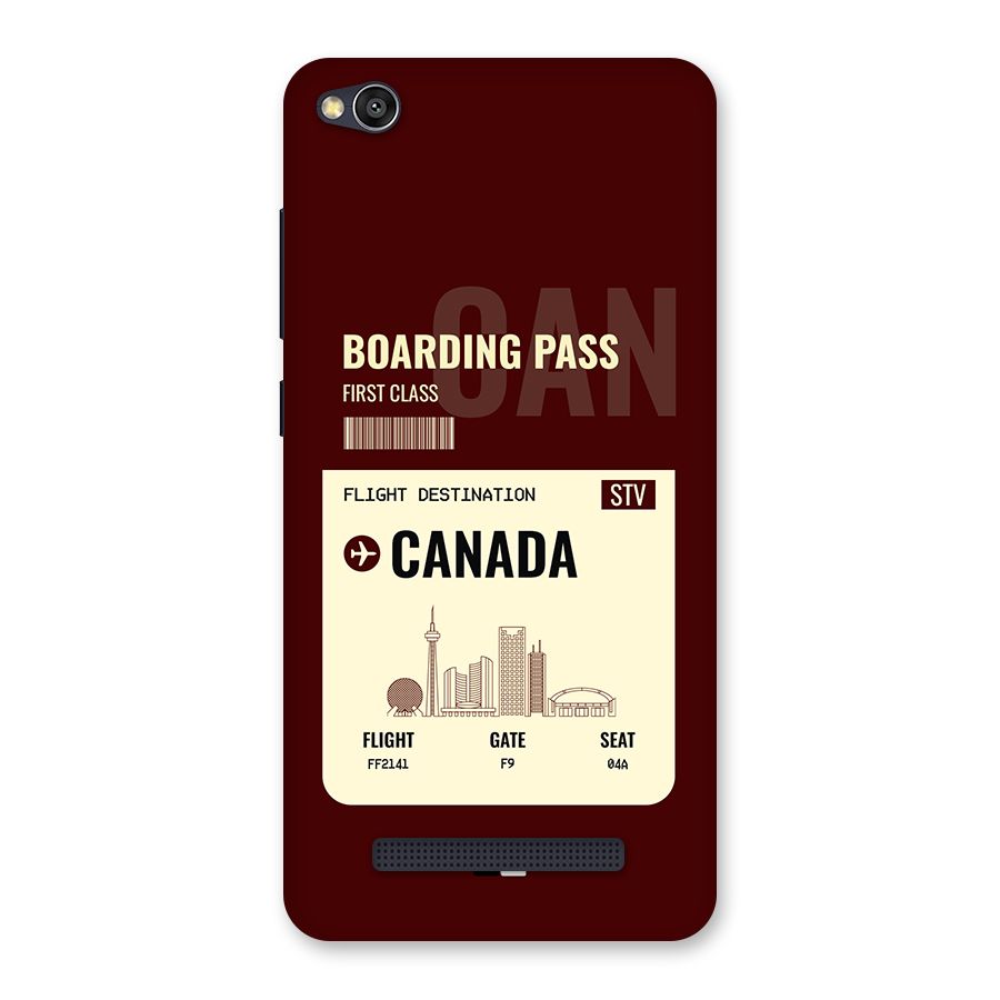 Canada Boarding Pass Back Case for Redmi 4A